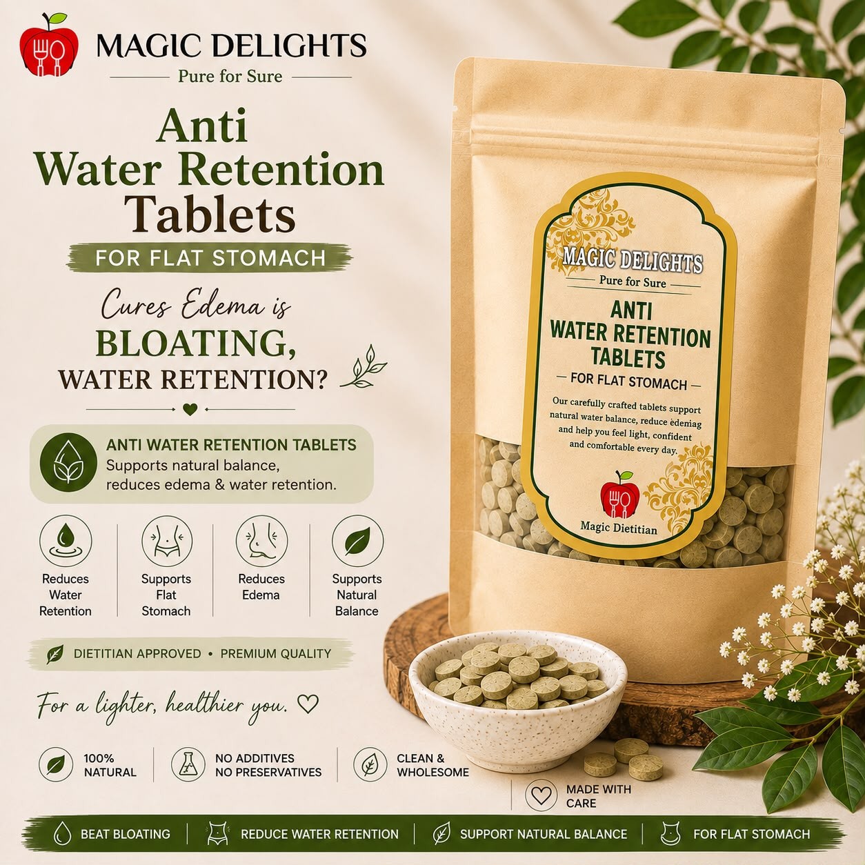 Anti Water Retention Tablets — Magic Delight by Dr. Geetika Chopra