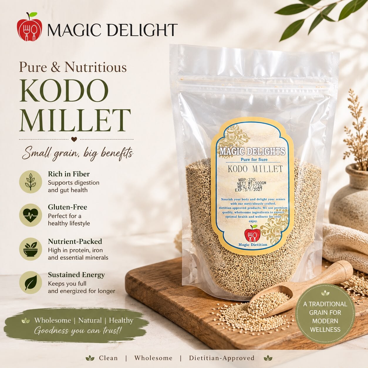 Kodo Millet (500 g) — Magic Delight by Dr. Geetika Chopra