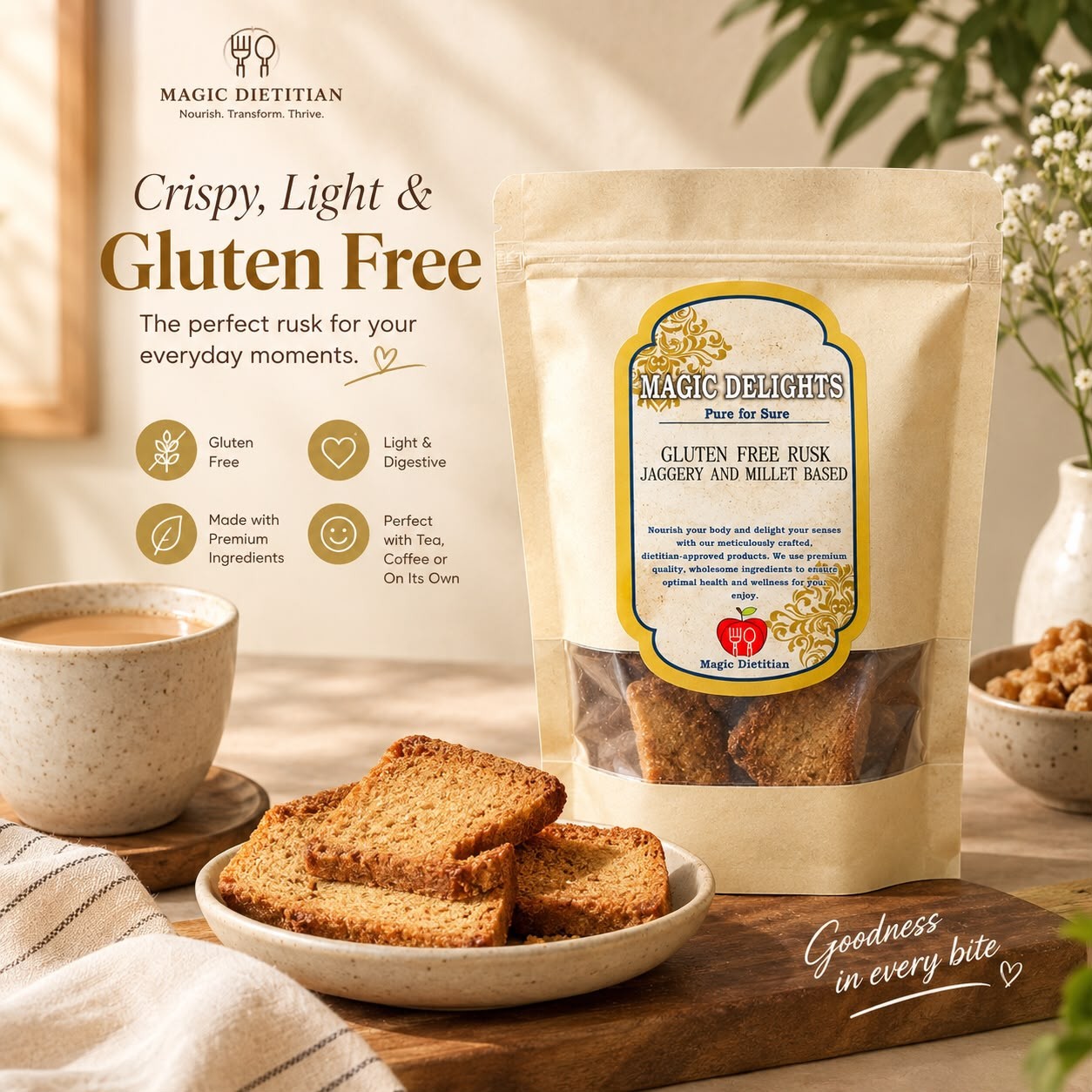Gluten-Free Rusk — Magic Delight by Dr. Geetika Chopra