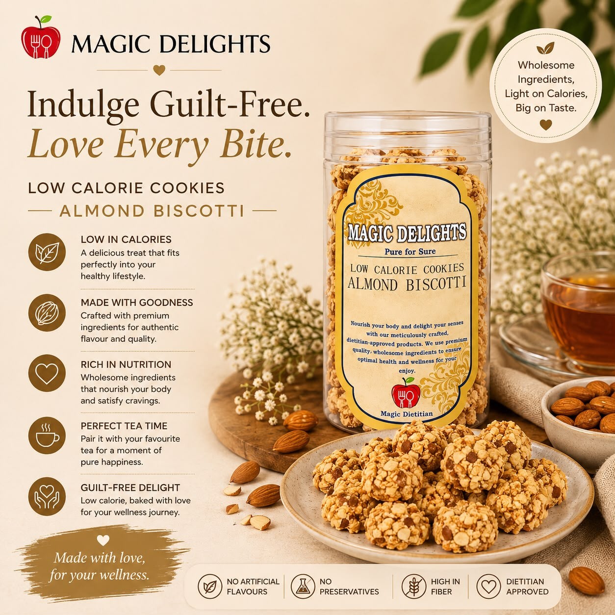 Almond Biscotti — Magic Delight by Dr. Geetika Chopra