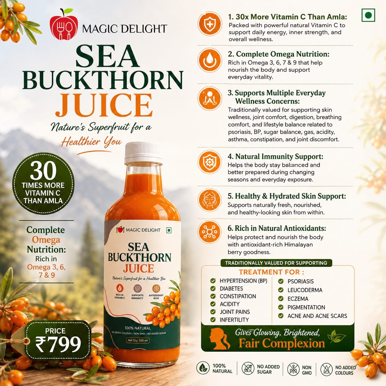 Sea Buckthorn Juice — Magic Delight by Dr. Geetika Chopra