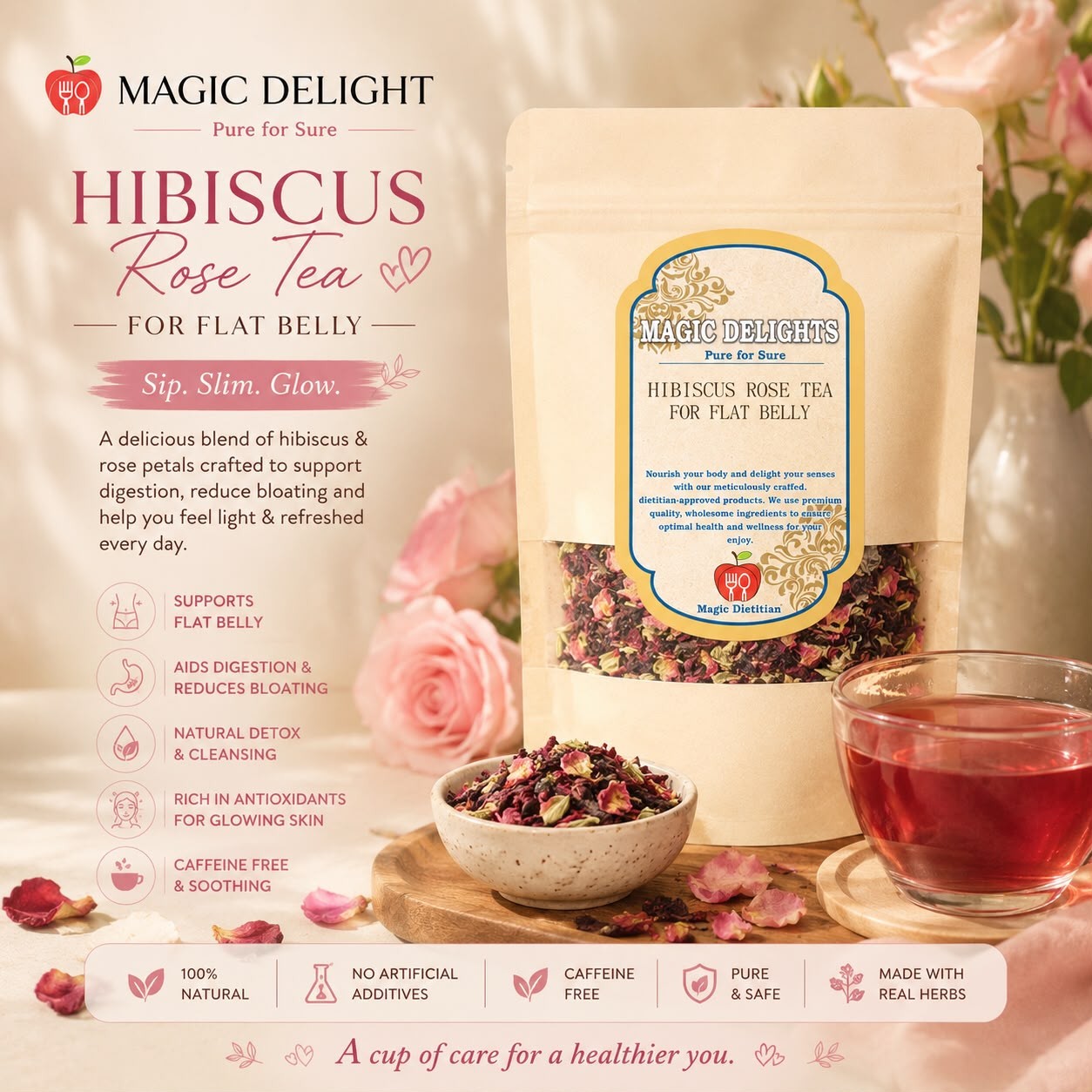 Hibiscus Rose Tea — Magic Delight by Dr. Geetika Chopra