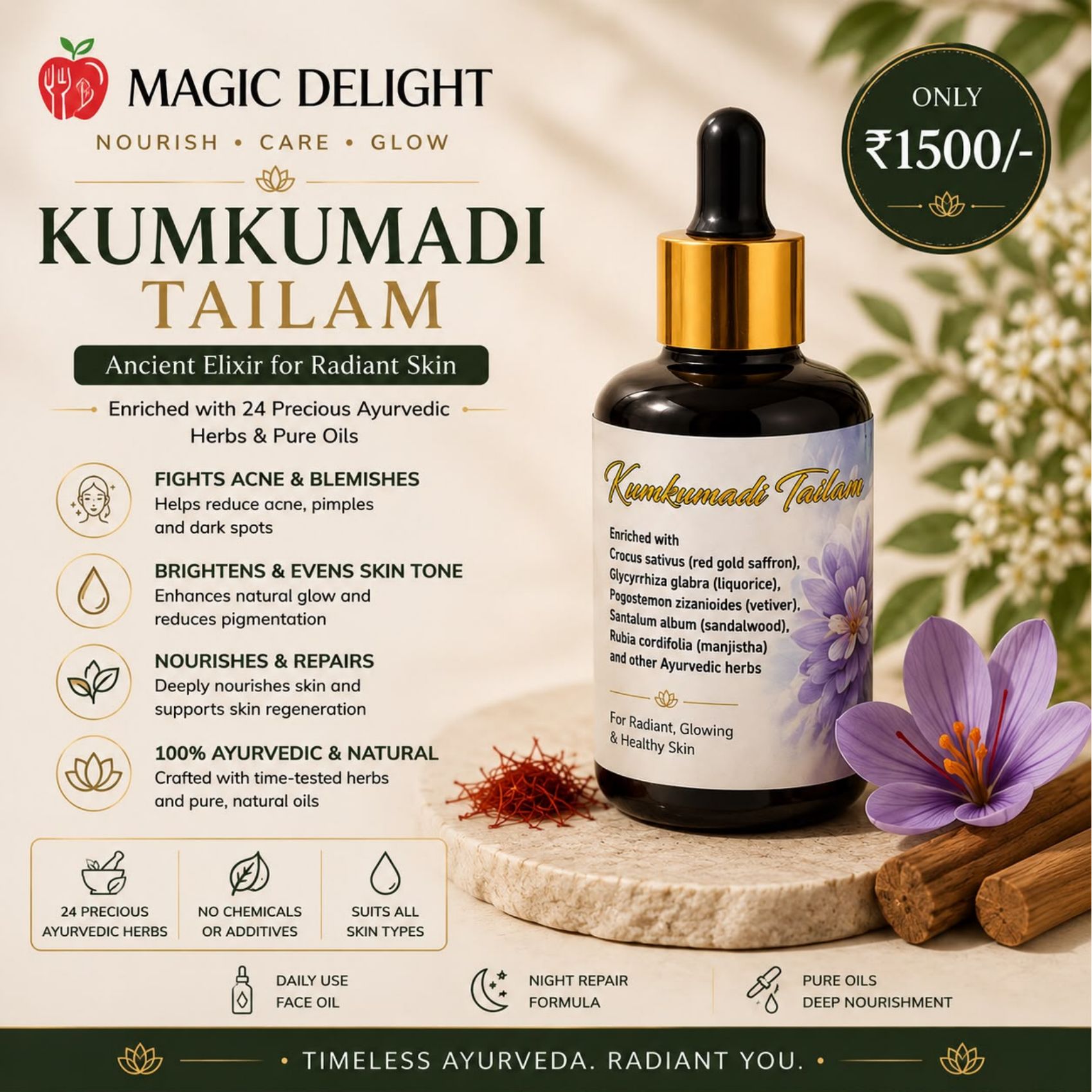 Kumkumadi Tailam — Magic Delight by Dr. Geetika Chopra
