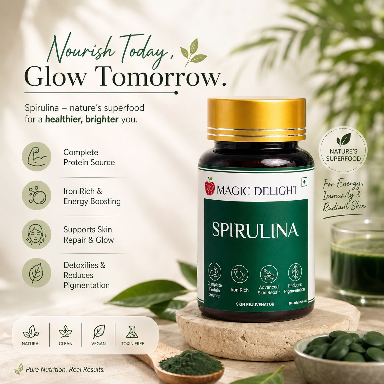 Spirulina Tablets — Magic Delight by Dr. Geetika Chopra