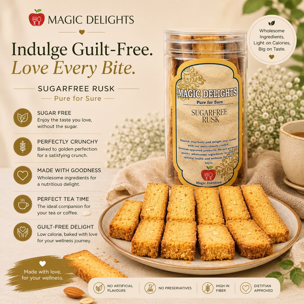 Sugarfree Rusk — Magic Delight by Dr. Geetika Chopra