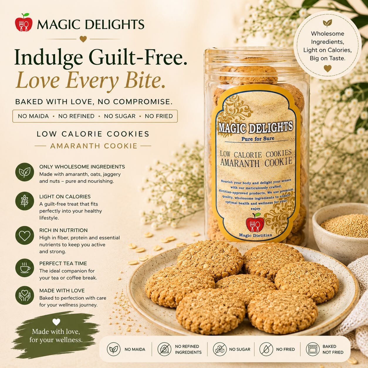 Amaranth Cookies — Magic Delight by Dr. Geetika Chopra