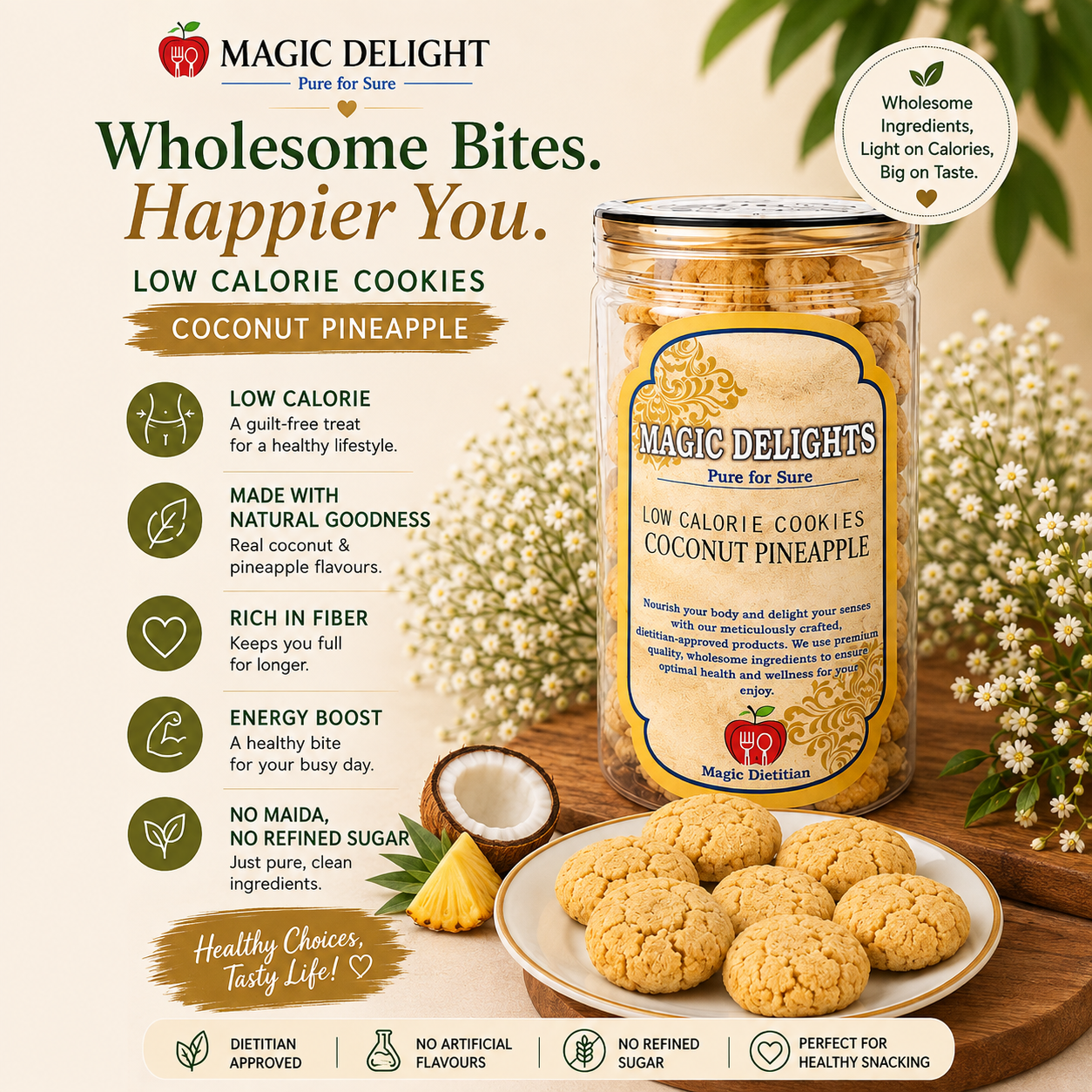 Coconut Pineapple Cookies — Magic Delight by Dr. Geetika Chopra